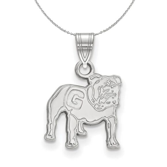 Sterling Silver U. of Georgia Small Necklace - 24 Inch
